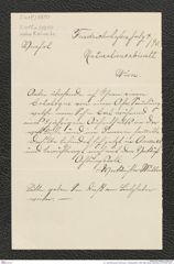 k.k. naturhistorisches Hofmuseum, Intendanzakten 1885-1896 (Hauer), Aktenzahl Z.419/1890, Seite 1